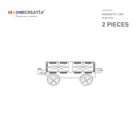 Klocki magnetyczne podwozie SAMOCHODOWE 2 szt. MAGNICREATIX