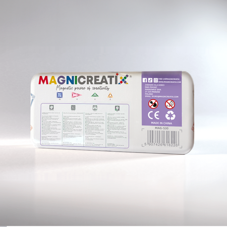 MINI Klocki Magnetyczne MAGNICREATIX® Mini Tiles PASTEL – 30 el. 