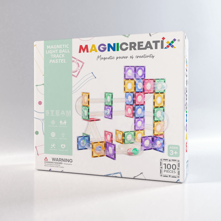 Klocki Magnetyczne Kulodrom MAGNICREATIX LIGHT BALL TRACK – 100 el.