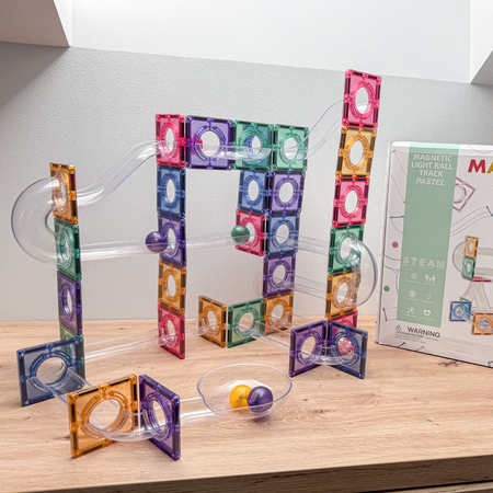Klocki Magnetyczne Kulodrom MAGNICREATIX LIGHT BALL TRACK – 100 el.