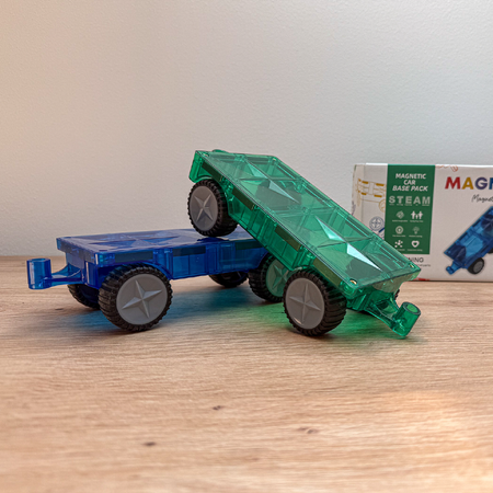 Klocki magnetyczne podwozie SAMOCHODOWE 2 szt. MAGNICREATIX