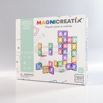 Klocki Magnetyczne Kulodrom MAGNICREATIX LIGHT BALL TRACK – 100 el.
