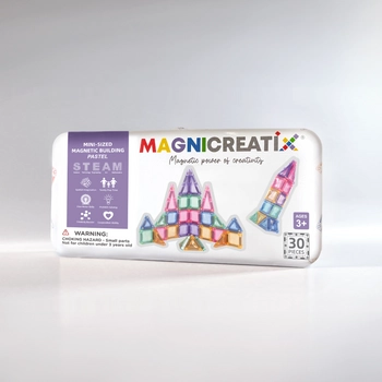 MINI Klocki Magnetyczne MAGNICREATIX® Mini Tiles PASTEL – 30 el. 